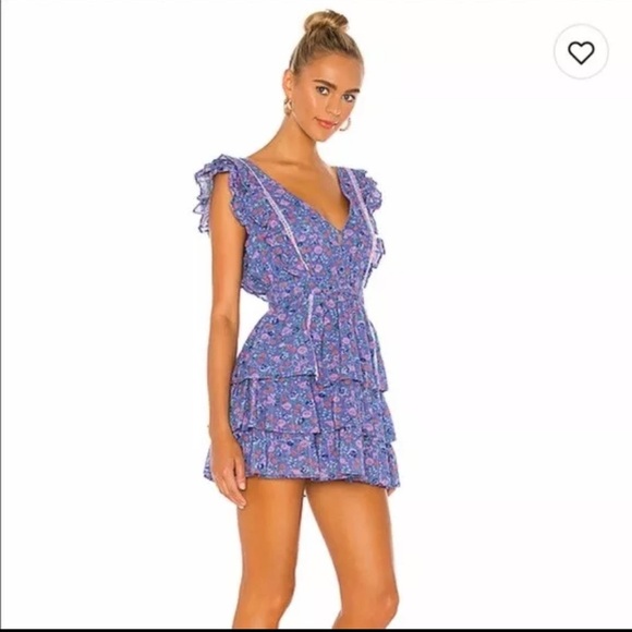 LoveShackFancy Bennet Mini Dress in Summer Blues SZ. S - Picture 2 of 16